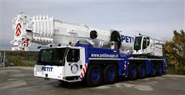 blue and white mobile cranes from Matthey-Petit