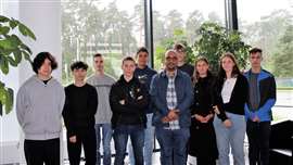 lineup of new apprentices at Tadano in Germany
