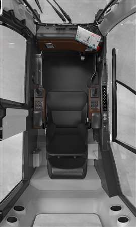A wider seat and almost a third more legroom in the new Sany SAC600E iCab operator cab
