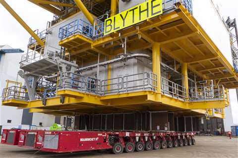 1,500 tonne Blyth topside being transported on SPMT