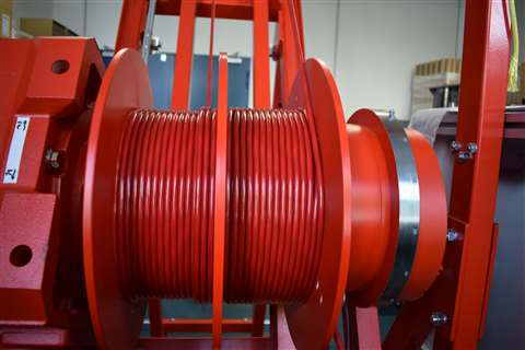 red rope made from synthetic fibre on drums